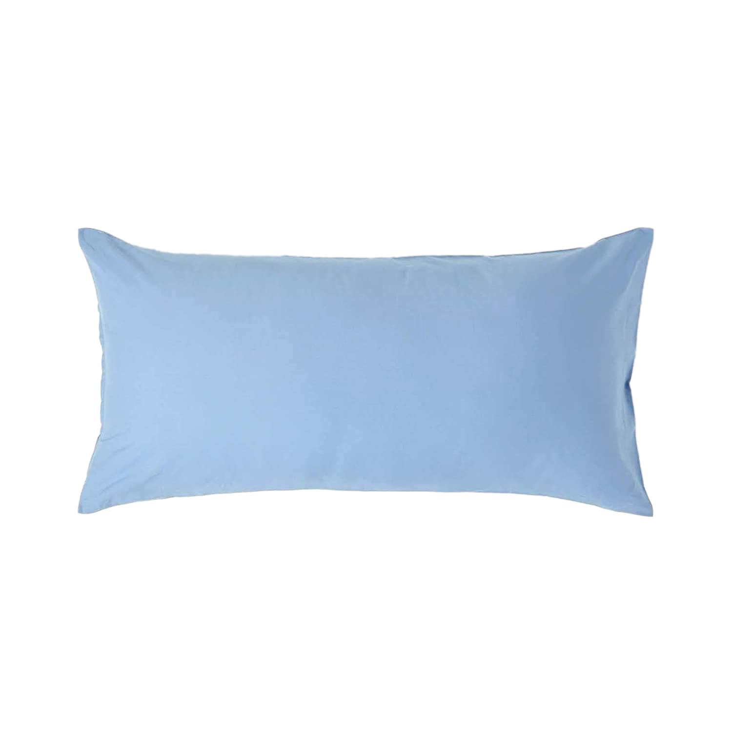 HOMESCAPES Light Blue Pure Egyptian Cotton Euro Size Pillowcase 40 x 80 cm 200 TC 400 Thread Count Percale Equivalent Pillow Case with Zip