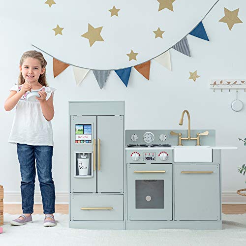 Grau Kinderküche Spielküche Kinderspielküche Holzküche Teamson Kids TD-12302A – Bild 2