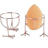 Hestya Makeup Sponge Holder Egg Sponge Stand Puff Display Stand Dryer Rack Makeup Sponge Support (Sponge is not included), 2 Pieces, Rose Gold