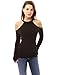 PattyBoutik Women Halter Cold Shoulder Keyhole Back Blouse (Black Small)