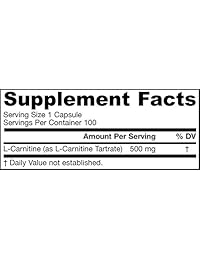 Jarrow Formulas L-CARNITINE, 500SLC, 1, 1