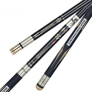 Canne à Pêche Pole 3.6m-7.2m 28 Tune Ultralight Superhard Carbone Long Taïwan Canne À Pêche Télescopique Mouche Carpe…