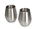 Stainless Steel Stemless 18oz Wine Cups | Set of 2 | Unbreakable, Stainless Steel Perfect for Camping, Picnics, Boating, Sports, Formal Events | Durable, Long Lasting Glasses, BPA Free Dishwasher Safe