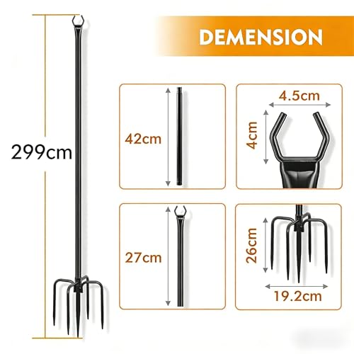HoldOneLight String Light Pole for Deck - 2 Pack 9.8FT for Outside Hanging Steel String Poles for Outdoor Decoration Garden, Backyard, Patio Lighting Stand for Parties, Christmas, Wedding (2 Pack)