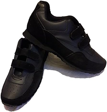 Goldwater Men's Casual Lightweight Velcro Low Top Sneaker Tennis Shoes (10.5, Black)