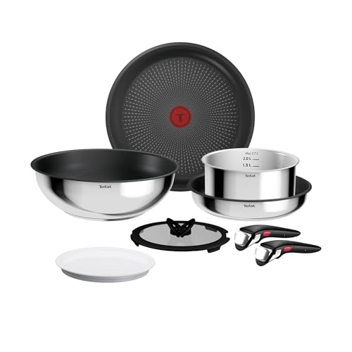 Tefal Ingenio Comfort Max Stainless Steel 8-Piece Pan Set, Stackable