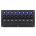 WATERWICH Marine Boat Car 8 Gang ON-Off Ignition 3 Pin Waterproof Toggle Rocker Switch Panel 12V/24V Circuit Breaker Blue LED Indicator for RV Vehicle Truck Trailer Yacht ATV (8 Gang Blue)