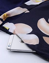 Messic Vestido de manga larga con cuello en V para mujer