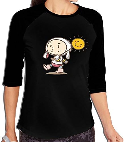 Stylish Women's Funny Cute Sun Sheep Cartoon Mid Sleeve Raglan T-Shirt