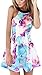 FANCYINN Women Sexy Halter Neck Floral Print Backless Beach Skater Mini Dress M