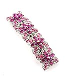 Women's Rhinestone Metal Hair Barrette Clip Hair Pin Antique Silver IMB2138