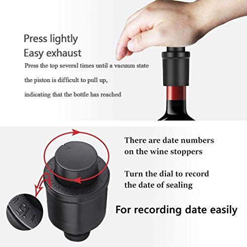 Essoy Wine Stoppers Vacuum with Time Scale Record Saver,1 Pack Reusable