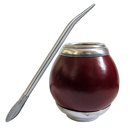 Gourd with Metal Base and Bombilla Kit to Drink Yerba Mate