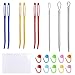 FOGAWA 19 Pcs Tapestry Needle Set Bent Tip Wool Needles Yarn Needle Sewing Needles Weave Knitting Large Eye Blunt Needles with Knitting Crochet Stitch Counter, Box