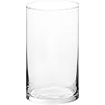 Floral Supply Online - 6" Tall x 3.5" Wide - Cylinder Glass Vase and Flower Guide Booklet -for Weddings, Events, Decorating, Arrangements, Flowers, Office, or Home Decor.