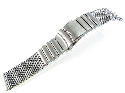 24mm Stainless Steel Mesh Bracelet Watch Band 1224WSL Silver Black 1N14 Gold Rose Gold Titanium (Titanium)