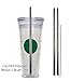 Venti Travel Mug Replacement Straws 2qty - Stainless Steel For Hot & Cold To-Go Drink Cups