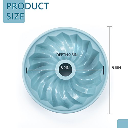 Silicone Bundt Pan Nonstick Cake Mold Pan 10 Inch for Baking