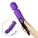 Waterproof Handheld Massager Wand - 10 Speed Therapeutic Pain Relief and Muscle Relaxation for Foot, Back, Shoulders - Cordless - USB Rechargeable - Black and Purple - By O-wOw