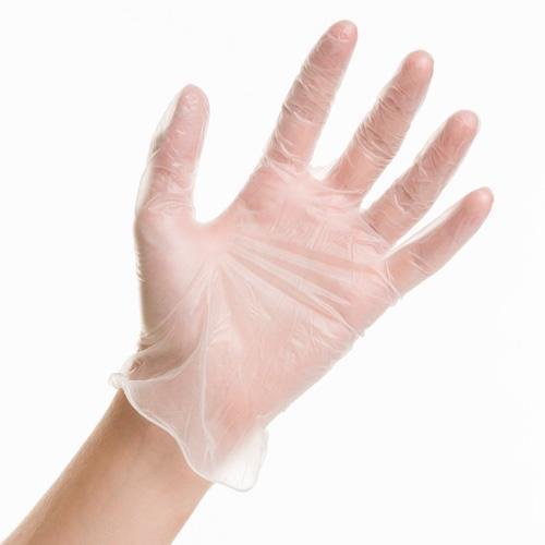 2 x 100 Pack Powder Free Latex Free Multi Purpose Vinyl Disposable Gloves (CLEAR, LARGE)