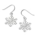 Christmas or Winter Snowflake Charms Sterling Silver Hook Earrings