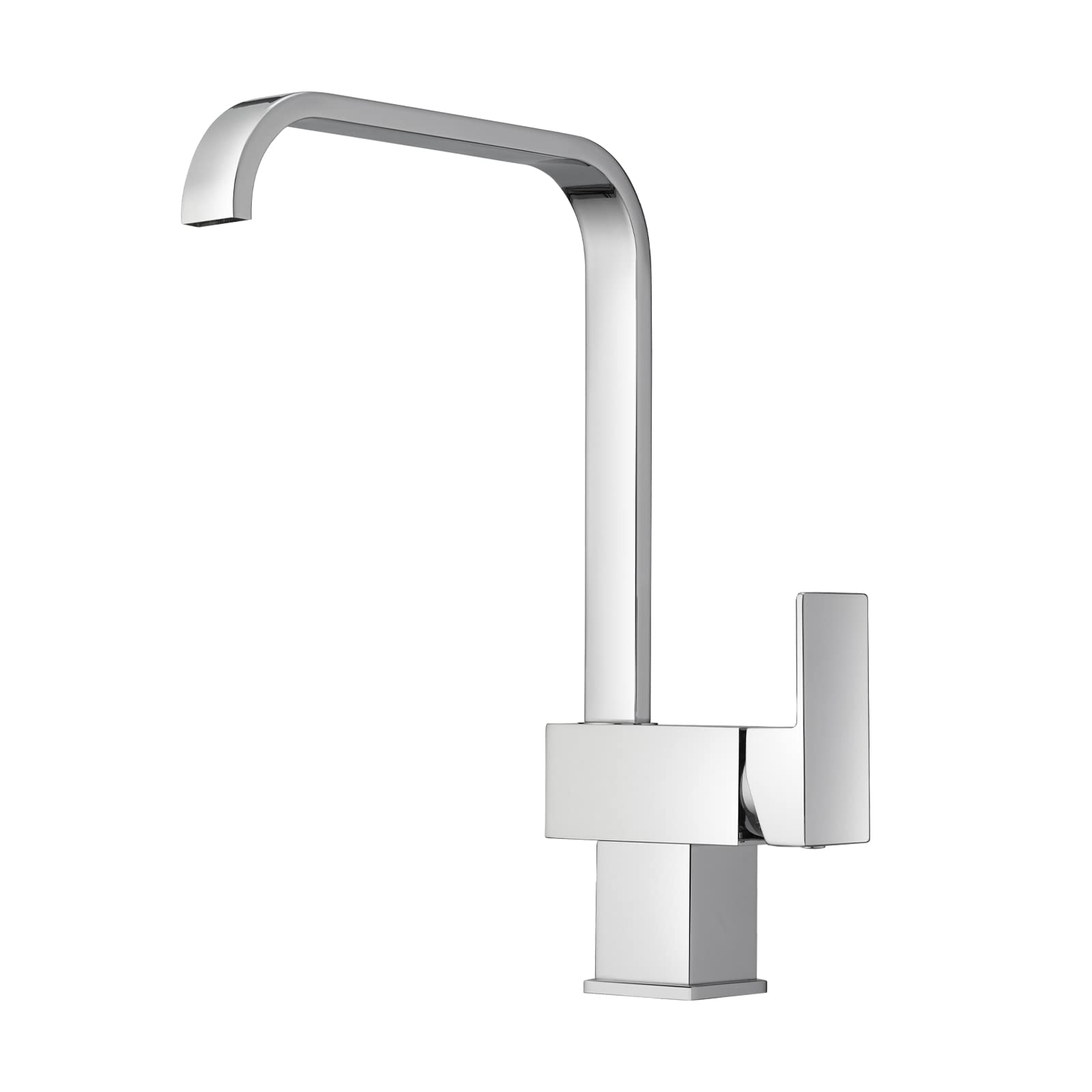 JASSFERRY Italian Designer Square Kitchen Sink Mixer Tap Chrome Modern Monobloc Brass Single Rectangle Lever