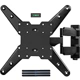 WALI TV Wall Mount Bracket with Full Motion Articulating Extend Arm for Most 26 to 50 inch LED, LCD Flat Screen TVs up to 88 lbs VESA 400 by 400mm with Tilting for Display (MA4602), Black