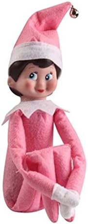 Dongtuo 37cm Newest Christmas Doll The Elf On The Christmas dolls Tradition Gifts Kids Elf On a Shelf Plush Toys (Pink)