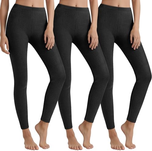 Oakgarden 3 Pack Women's Thermal Underwear Pants Base Layer Pants