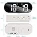 WulaWindy Alarm Clock Digital Mirror Surface Dimmer Large LED Display with Dual USB Charger Ports Snooze Sleep Timer for Bedroom Decor (White & Orange)