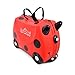 Trunki Ride-On Kids Suitcase | Tow-Along Toddler Luggage | Carry-On Cute Bag with Wheels | Kids Luggage and Airplane Travel Essentials: Harley Ladybug Red