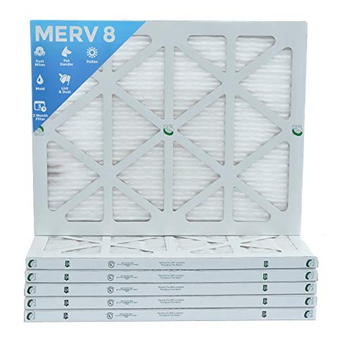 14x20x1 Merv 8 Pleated AC Furnace Air Filters. Box of 6
