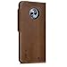 kalibri Genuine Leather Wallet Case for Motorola Moto X4 - Case with pocket and stand in brown