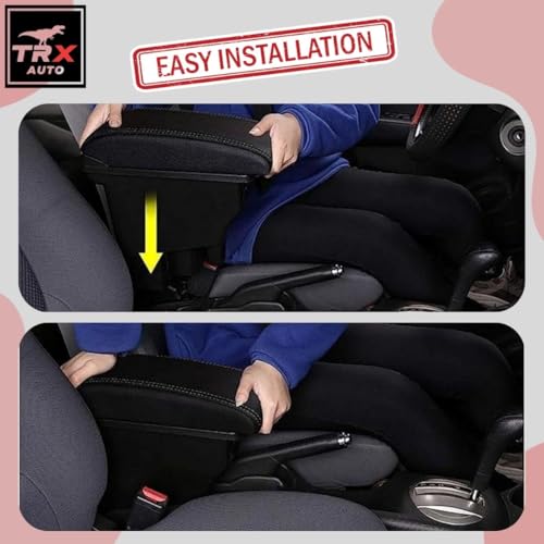 TRX AUTO Paded Armrest Storage Box With Double Layer Organizer For Suzuki Jimny 5 door 2024 2023 2022 2021 | For JB64 JB74 Suzuki Jimny Accessories | (With Center Switches)