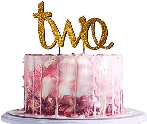 BLINGBLING ONE Cake Topper Double Faced Gold- 2nd Birthday Gold Letters for Baby Girls or Boys Neutral Kids - Second Birthday Party Baby Shower Decorations Party Supplies