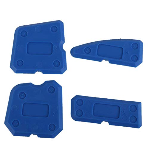 NiceButy 4PCS Caulking Tool Kit Joint Sealant Silicone Grout Remover Scraper Blue - Thumbnail 7