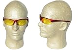 Smith & Wesson 3016310 Equalizer Safety Glasses - Red Frame - Amber Lens, 1 Pair