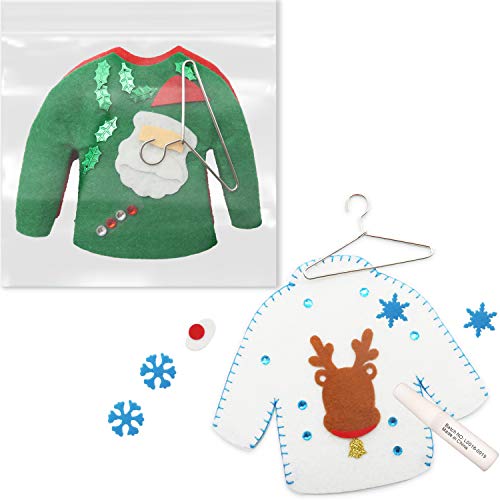 Kiddokids 6 DIY Ugly Sweater Christmas Tree Ornament Holiday Craft Kit for Kids Gift Toys Stuffers - Thumbnail 2