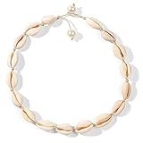 Shell Choker Necklace Bracelet for Women Handmade Summer Beach Conch Rope Choker Seashell Choker Cowrie Puka Shell Bead Necklace for Girls Ladies