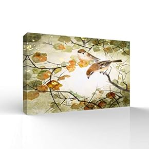 Wall26-Canvas Wall Art-Classcial Flower and Bird Painting-Giclee Painting Wall Art for Bedroom Living Room Home Decoration - 12x18 inches