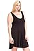 Modern Kiwi Solid Basic Asymmetric Plus Size Tank Tunic Dress Brown 3X
