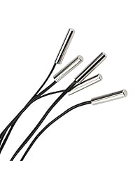 DROK 5pcs 1 Meter Waterproof Sonda de sensor de temperatura, acero inoxidable 10 K sonda de 3950 NTC termistor, cable de extensión transimitter , CPU Sensor de temperatura digital de temperatura