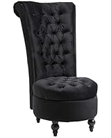 HOMCOM 44" Tufted High Back Velvet Upholstered Accent Chair - Black
