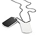Army Style 2pcs Dog Tag Pendant Mens Necklace Chain (Black and White)
