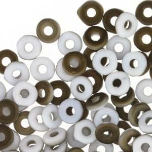 Czech Glass O-Beads Seed Beads 3.8 x 1 mm 8.1 Grams Chalk White Valentinite Matte