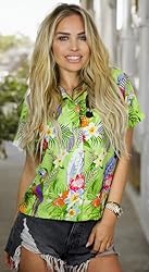 KING KAMEHA Womens Vintage-Hawaiian-Blouse-Shirt