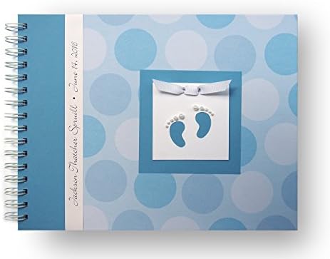 Personalized Baby Book | Baby Memory Book | Baby's First Year Book | Large Blue Polka Dots | 20 Cover Designs to Choose from