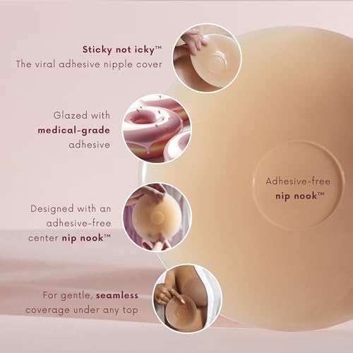 CAKES Body® sticky Circle Nipple Covers for Women - The Viral Sticky Boobs With an Adhesive-free nip nook™