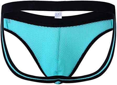 cnnIUHA Men's G-Strings Thong Briefs Trunks, Leaky Buttocks Two-Tone Breathable Low Rise Underwear Jockstrap Straps for Men Green