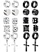 CARSHIER 10 Pairs Non Pierced Magnetic Stud Earrings for Men Women Clip On Huggie Hoop Dangle Earrings Set